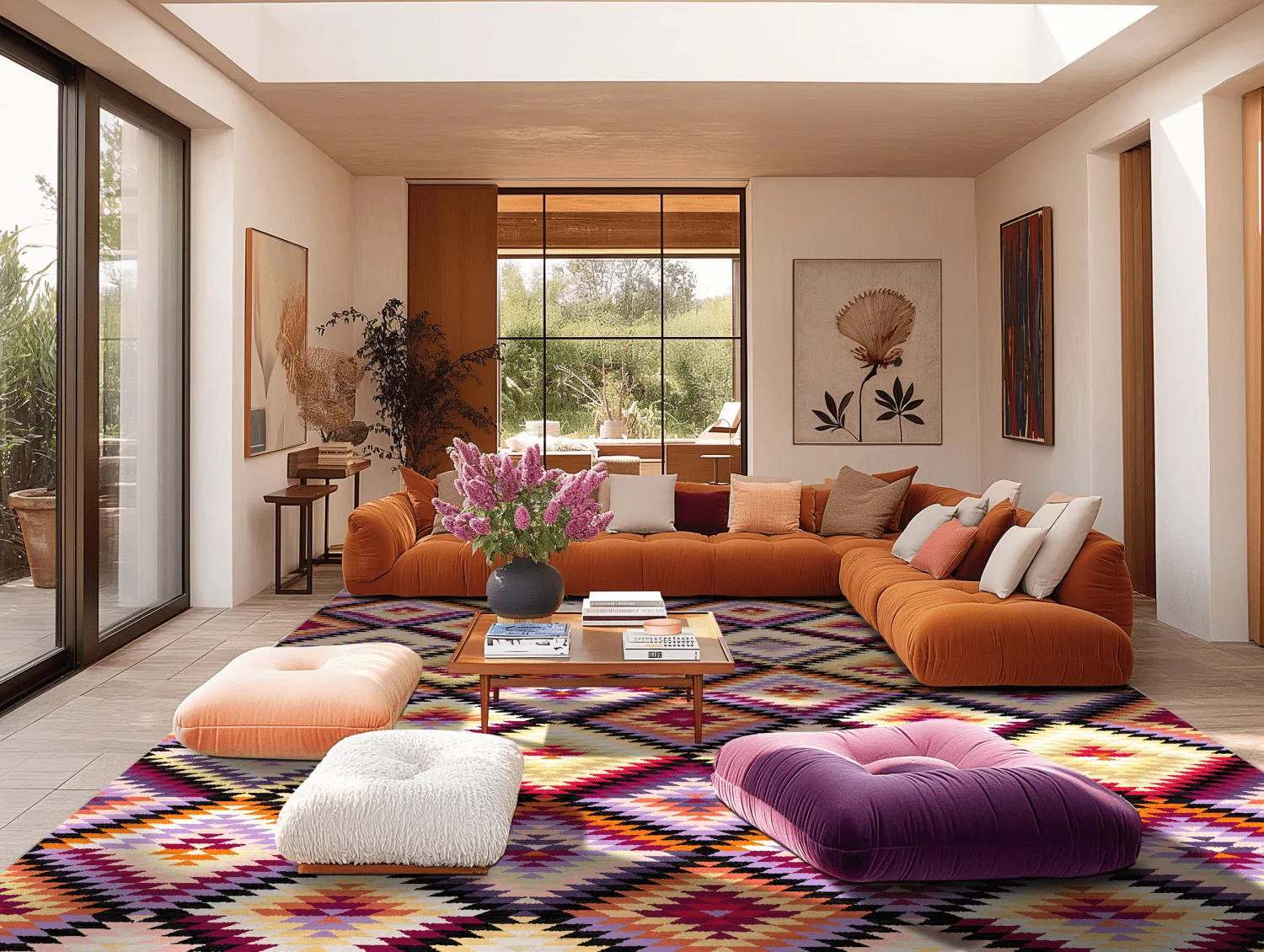 Wilton-tæppe - Deia (lyserød/multi)