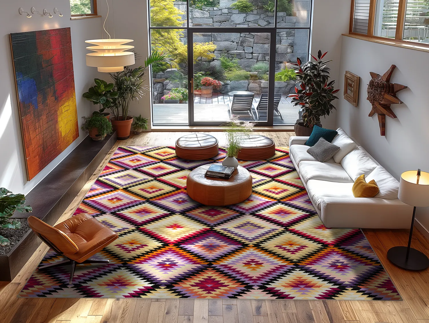 Wilton-tæppe - Deia (lyserød/multi)