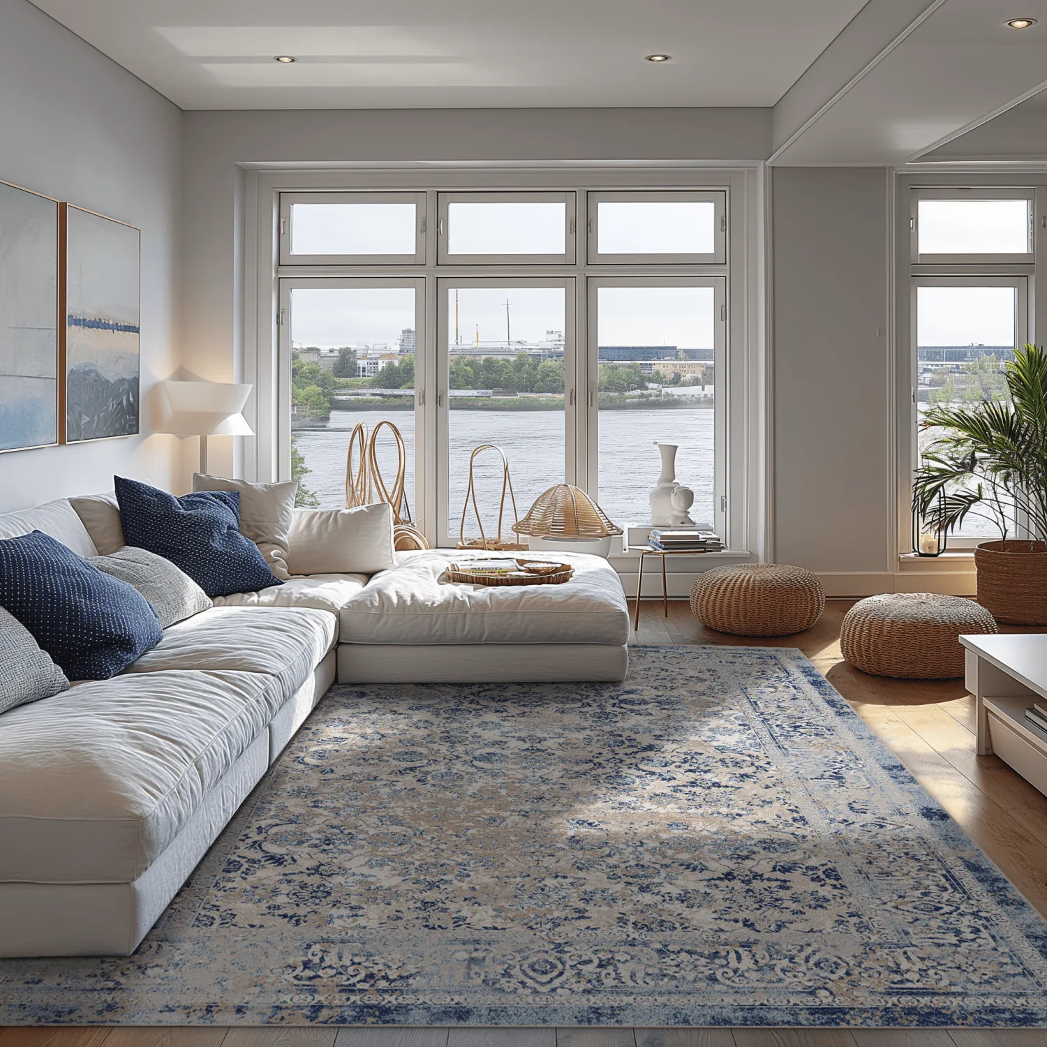 Wilton-tæppe - Denizli (blå)