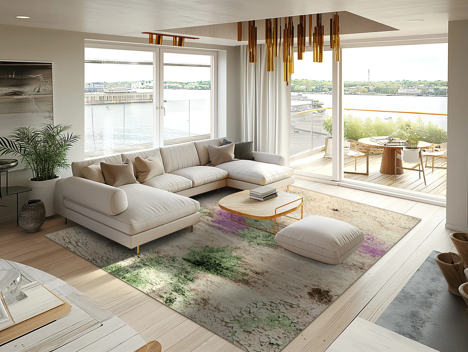 Wilton-tæppe - Dimos (beige/multi)