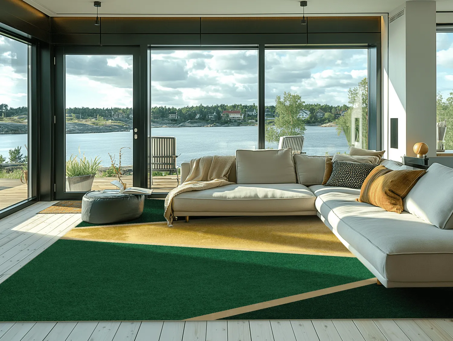 Wilton-tæppe - Dolly (grøn/guld)