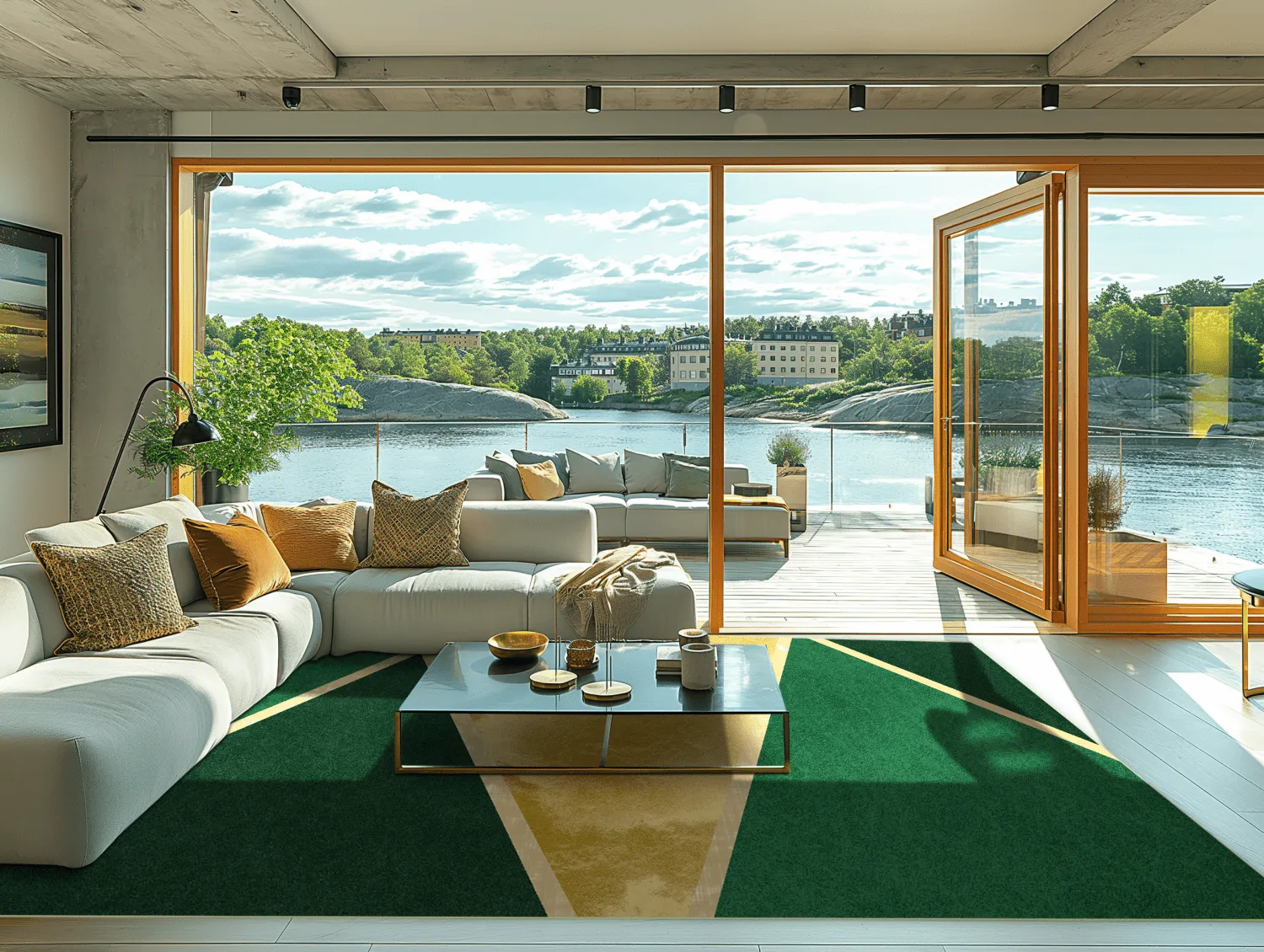 Wilton-tæppe - Dolly (grøn/guld)