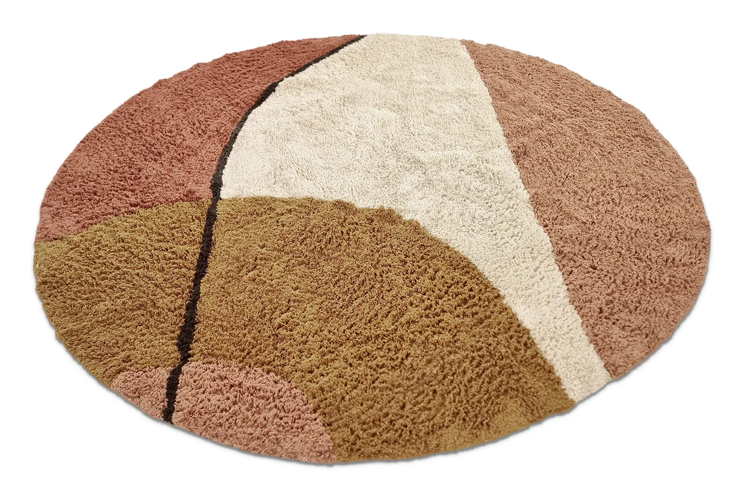 Runde tæpper - Donostia Natural Cotton Shaggy (multi)