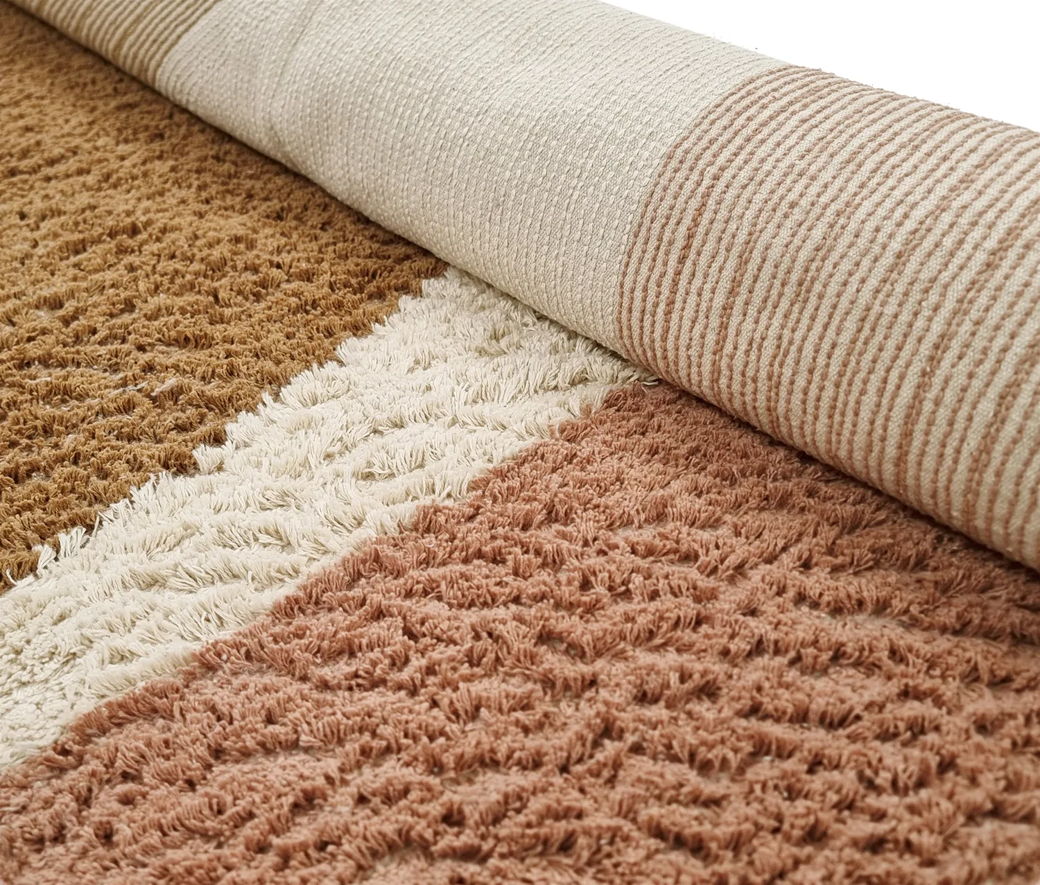 Runde tæpper - Donostia Natural Cotton Shaggy (multi)