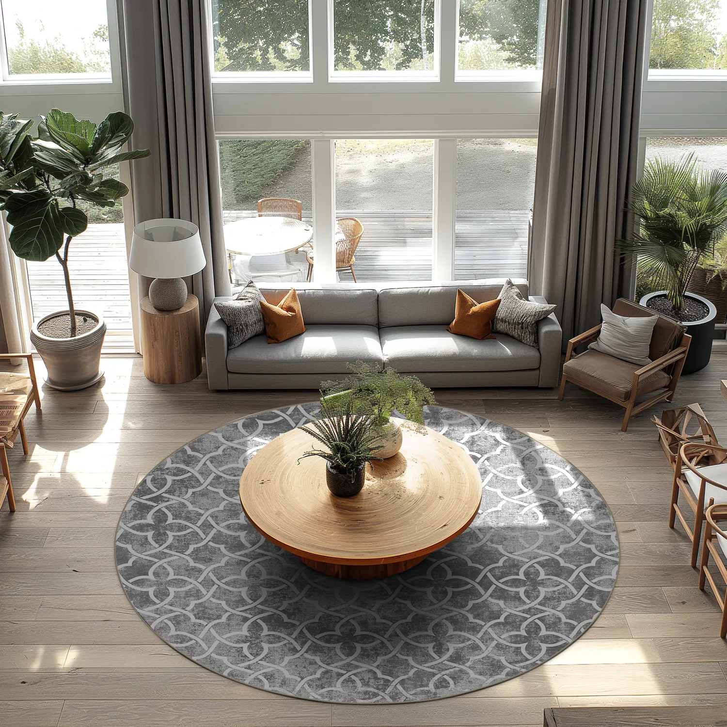 Rundt tæppe - Draham (grå)