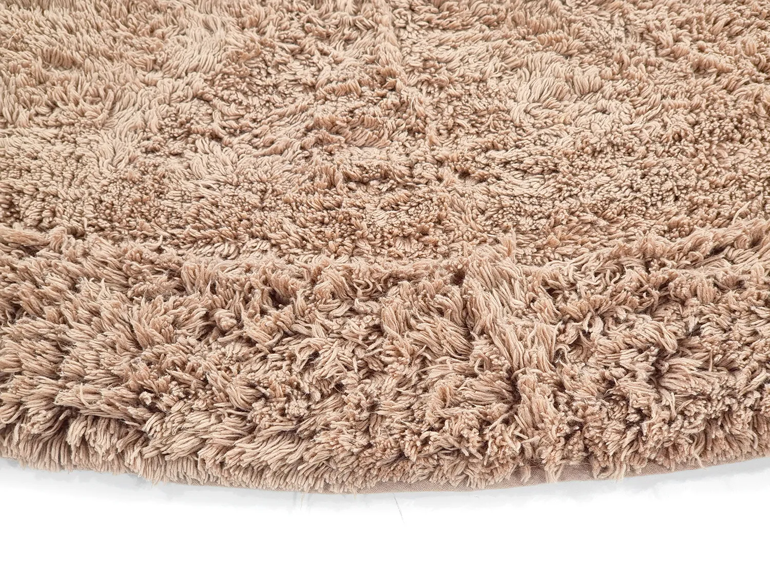 Runde tæpper - Ebba Natural Cotton Shaggy (brun)