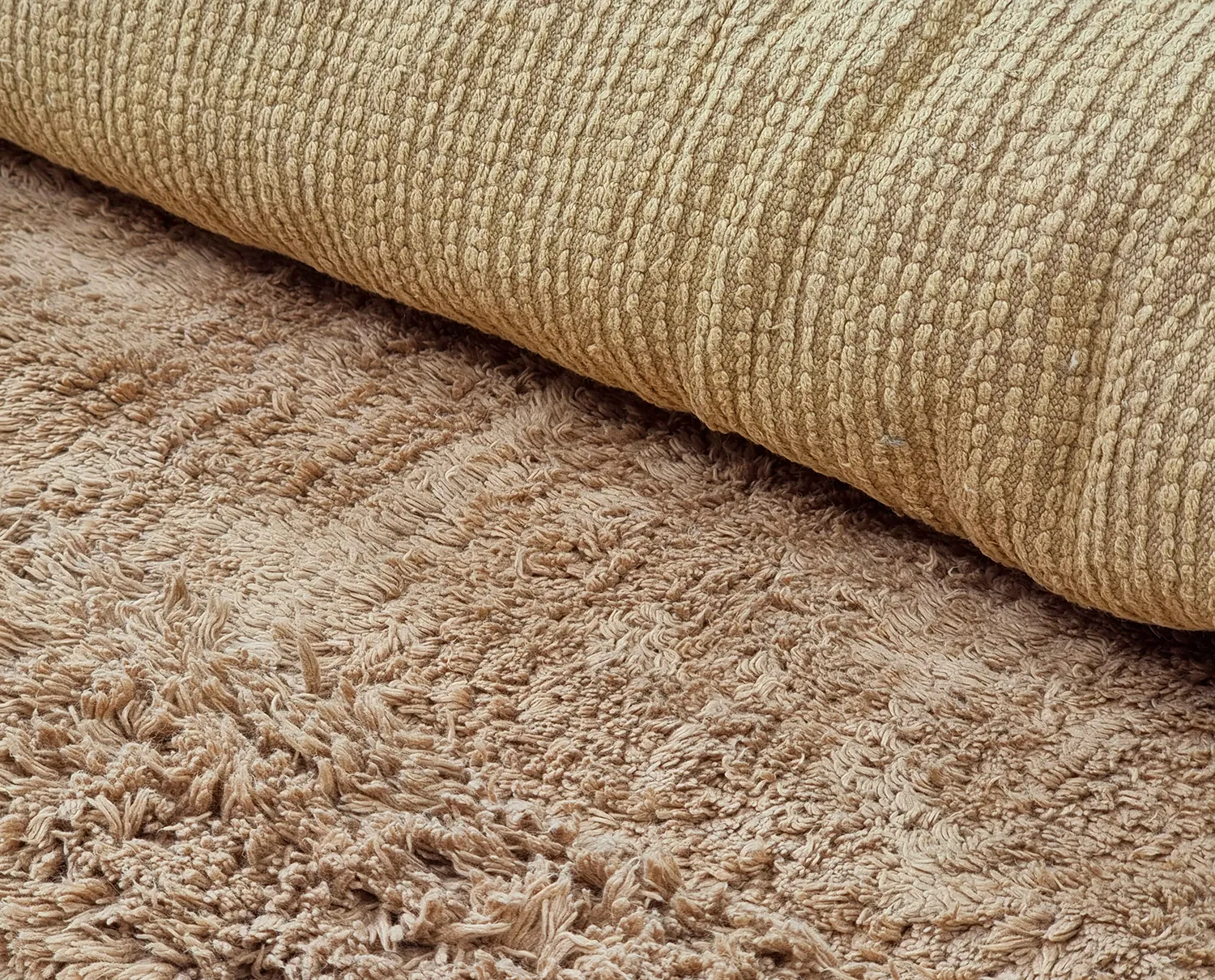 Runde tæpper - Ebba Natural Cotton Shaggy (brun)