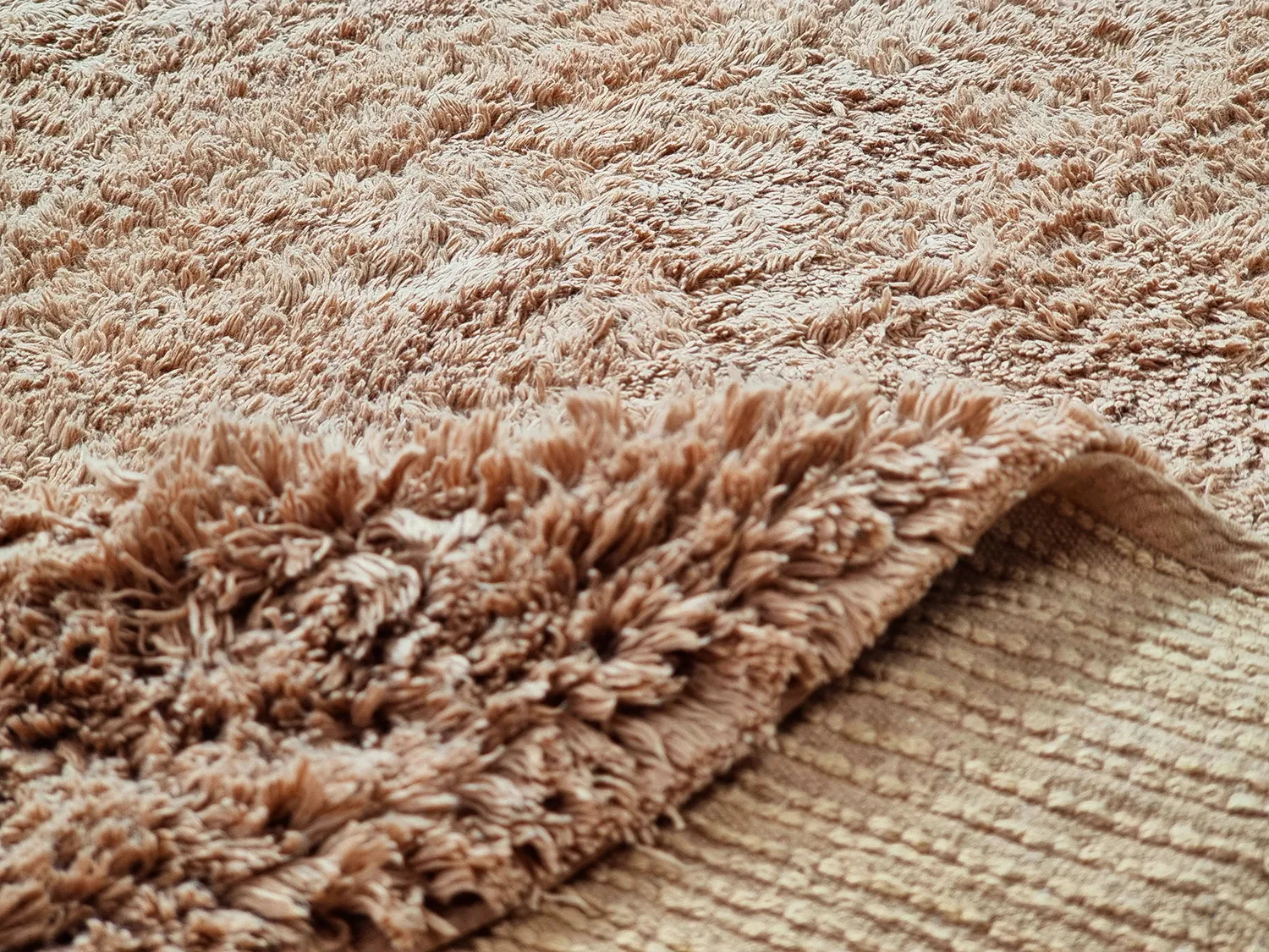 Ryatæpper - Ebba Natural Cotton Shaggy (brun)