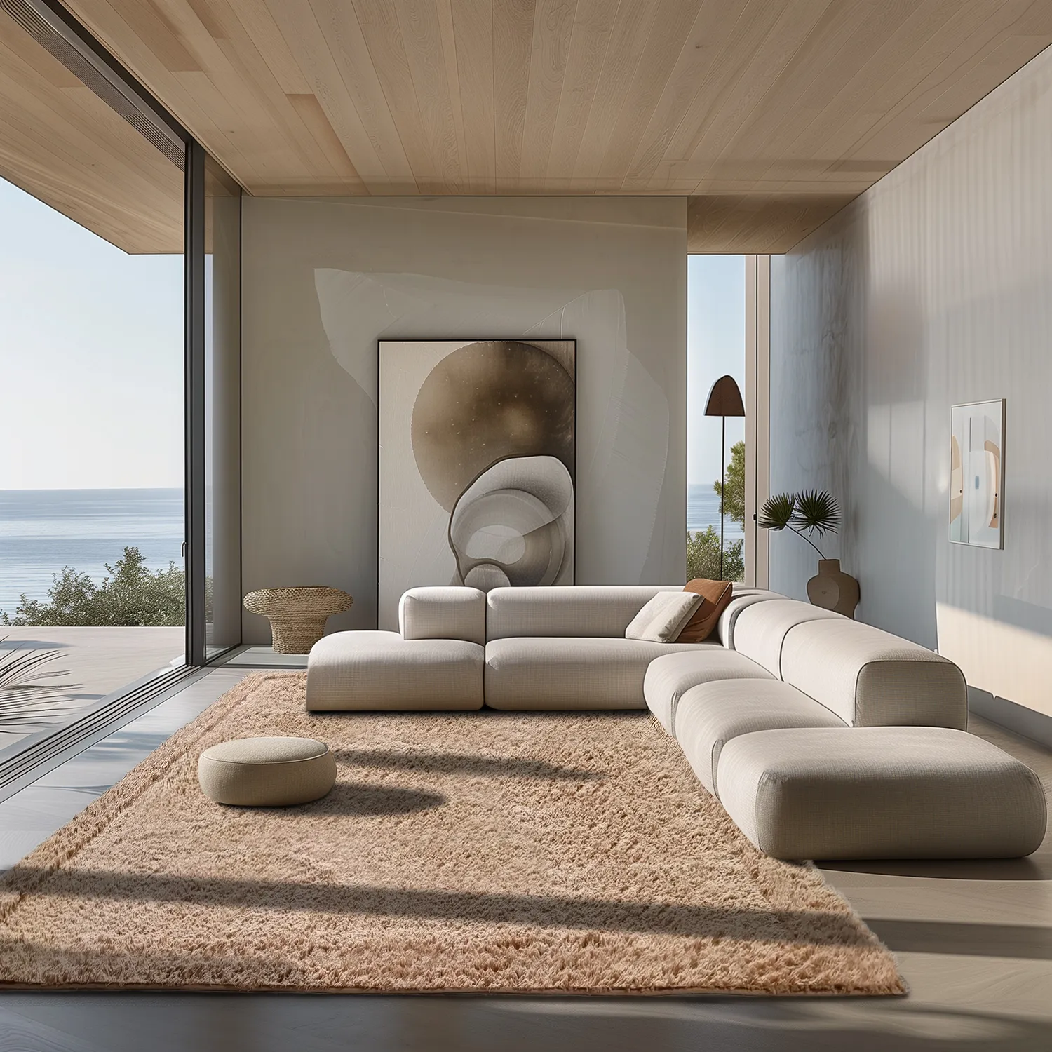 Ryatæpper - Ebba Natural Cotton Shaggy (brun)