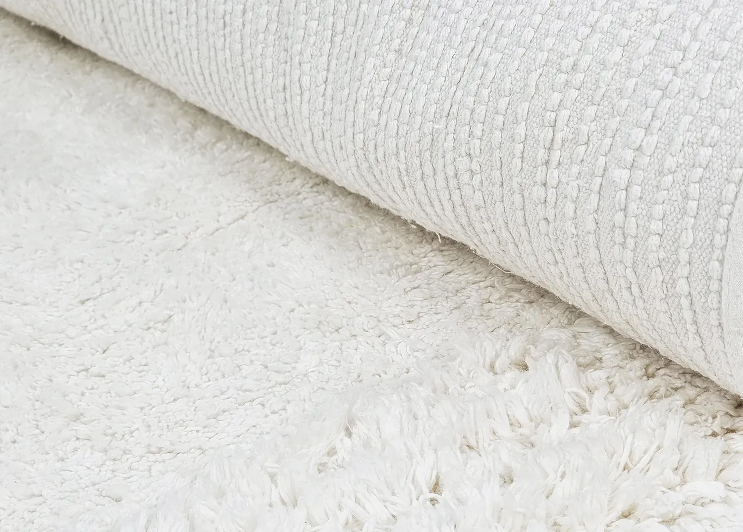Runde tæpper - Ebba Natural Cotton Shaggy (offwhite)
