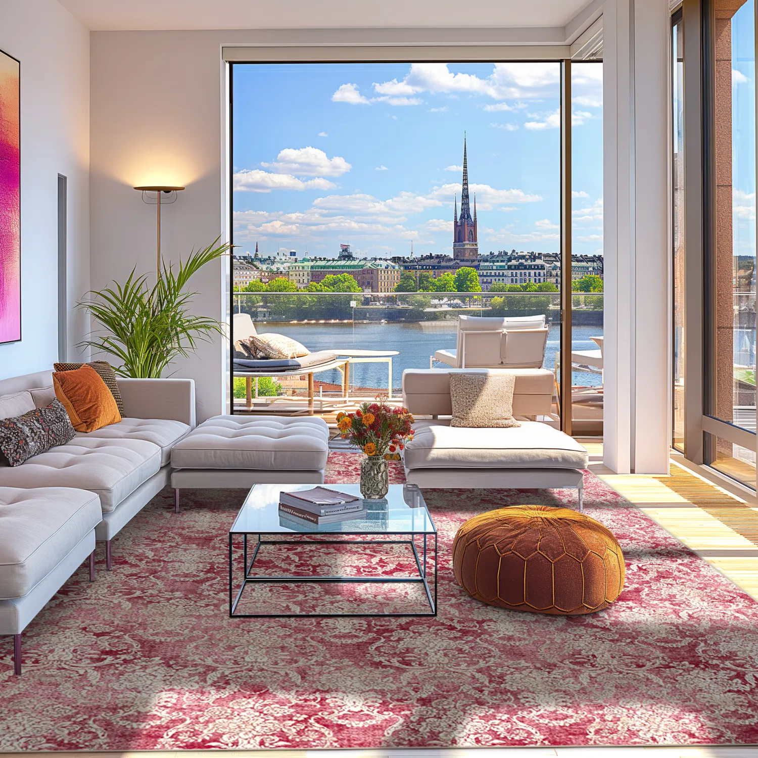 Wilton-tæppe - Edirne (lyserød)