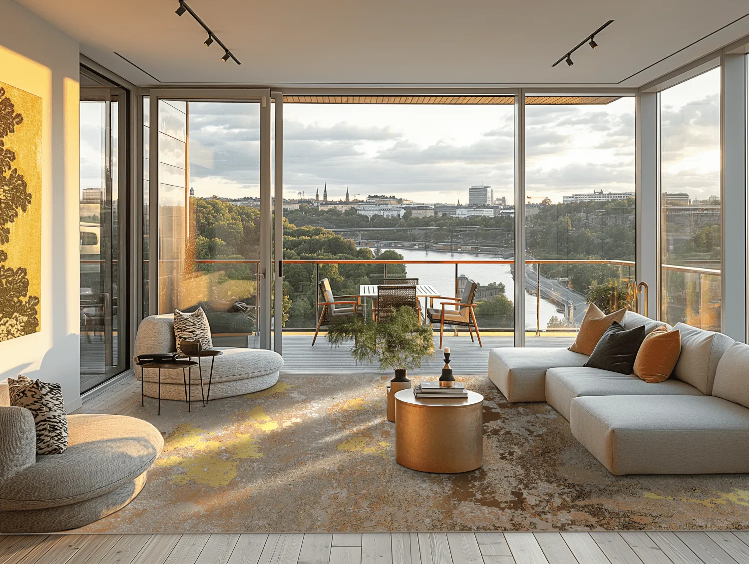 Wilton-tæppe - Elena (beige/guld)