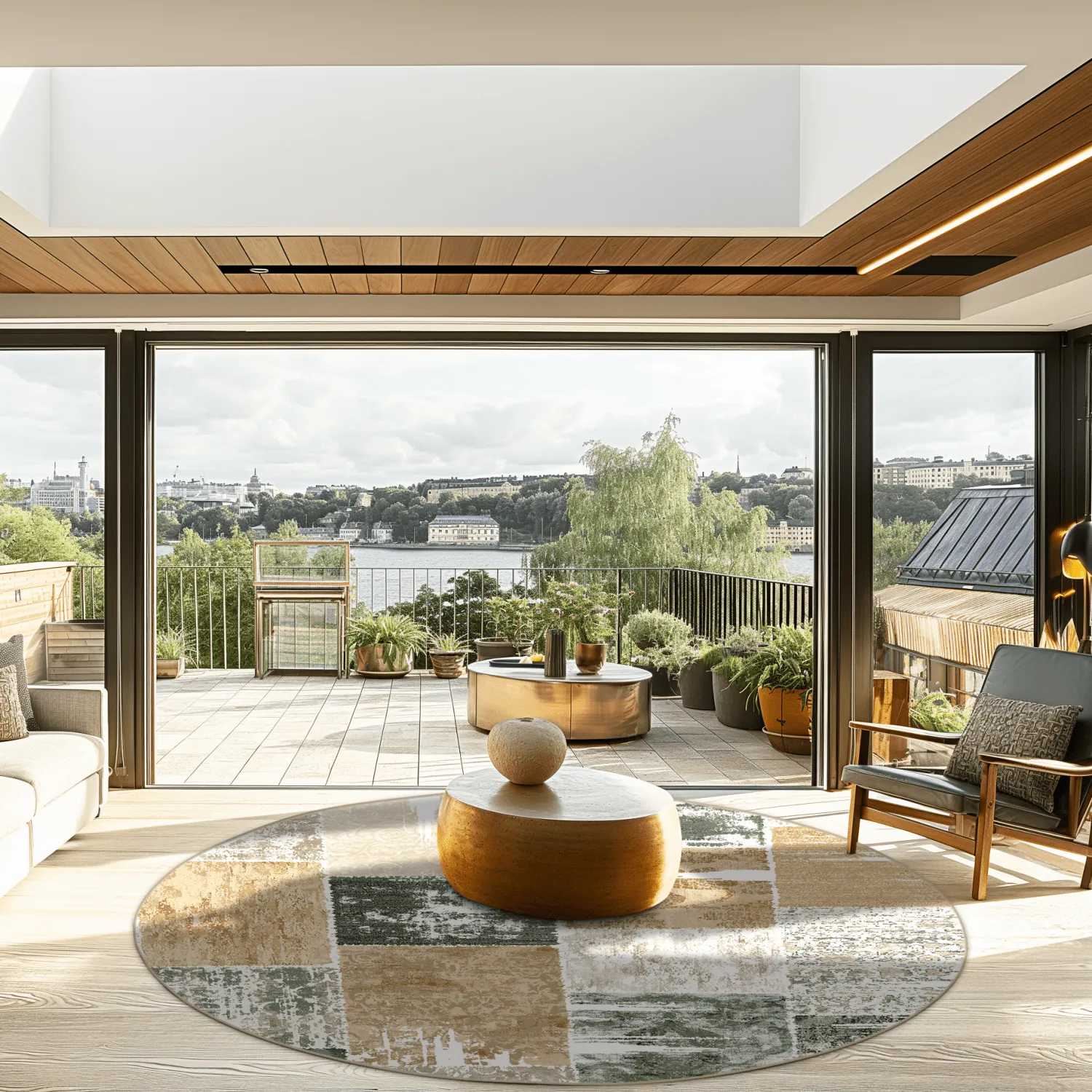 Rundt tæppe - Ephesus (grøn)