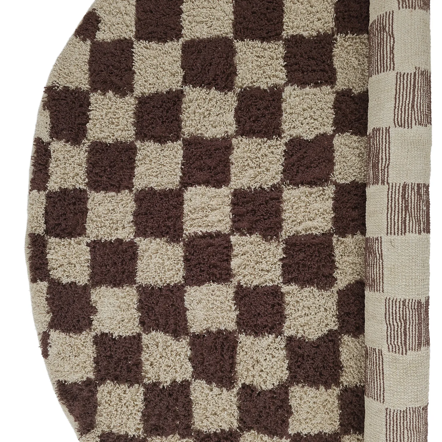 Runde tæpper - Elsey Natural Cotton Shaggy (beige/brun)