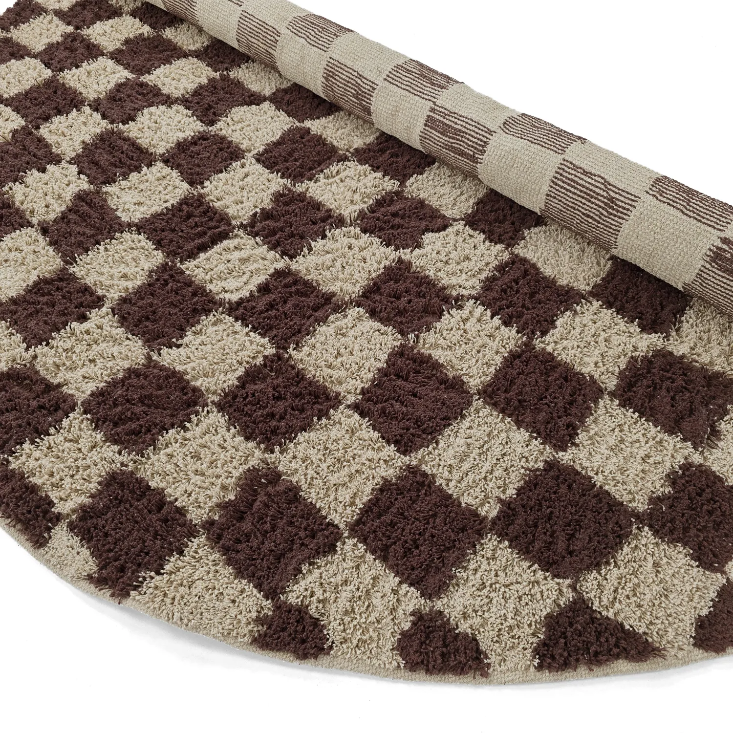 Runde tæpper - Elsey Natural Cotton Shaggy (beige/brun)