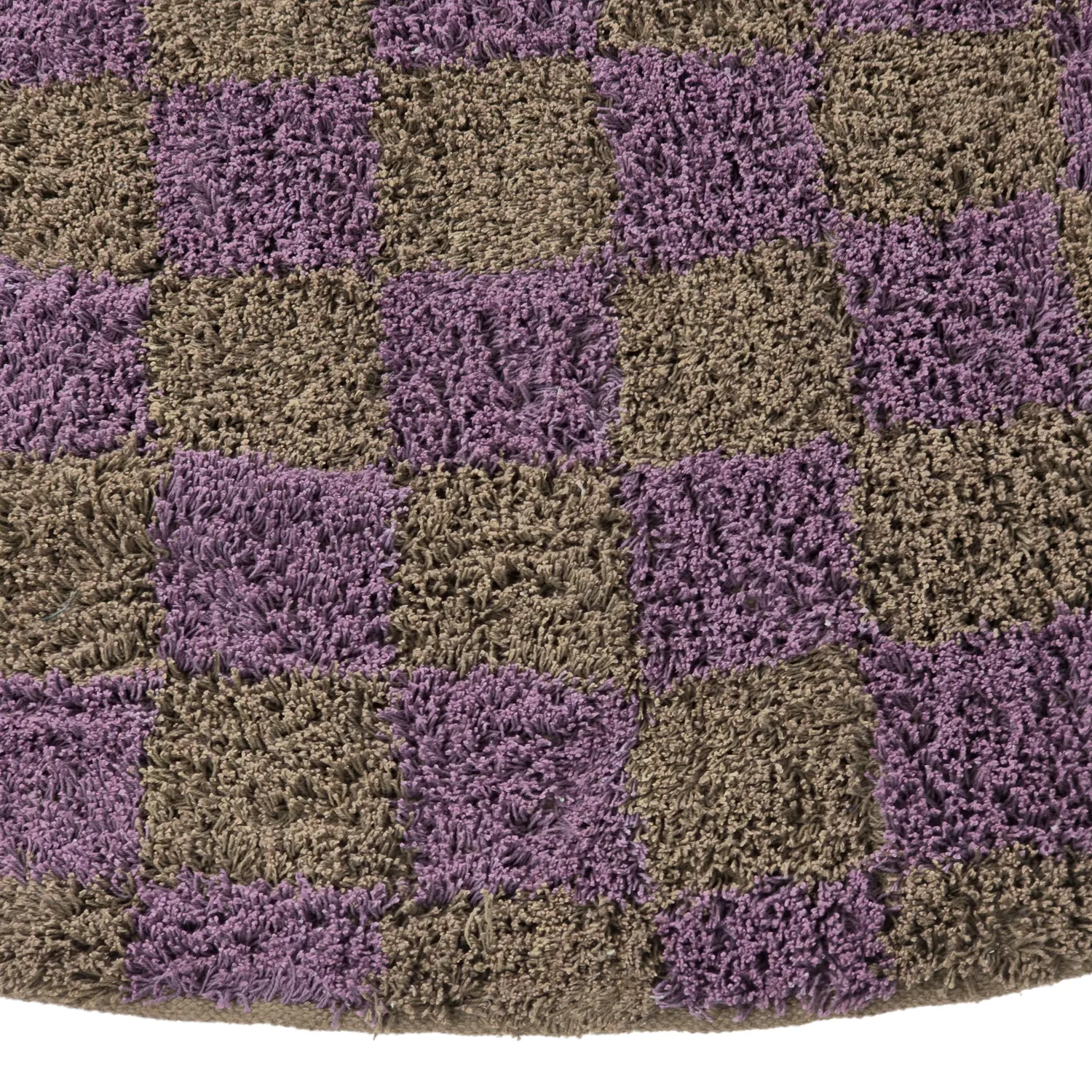 Runde tæpper - Elsey Natural Cotton Shaggy (brun/lilla)