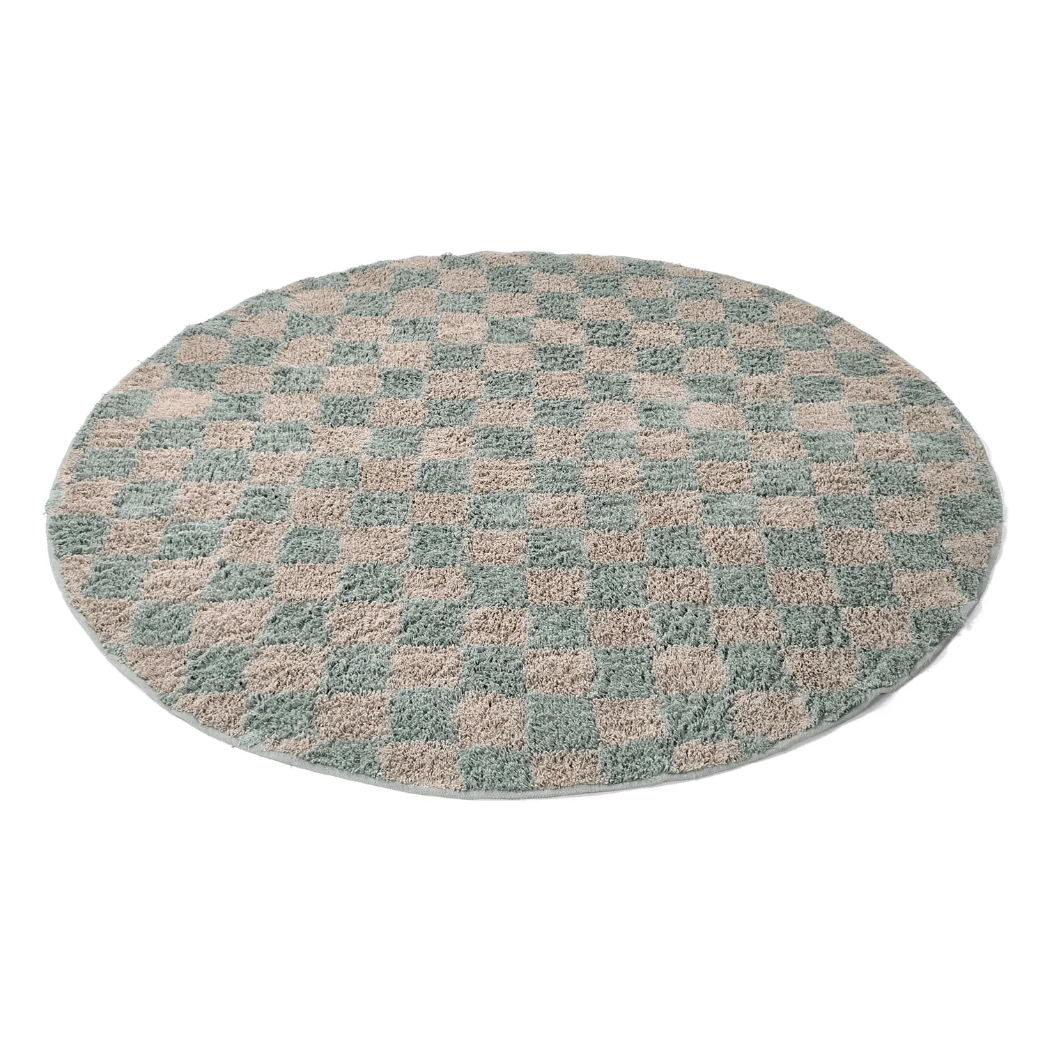 Runde tæpper - Elsey Natural Cotton Shaggy (grå/pink)