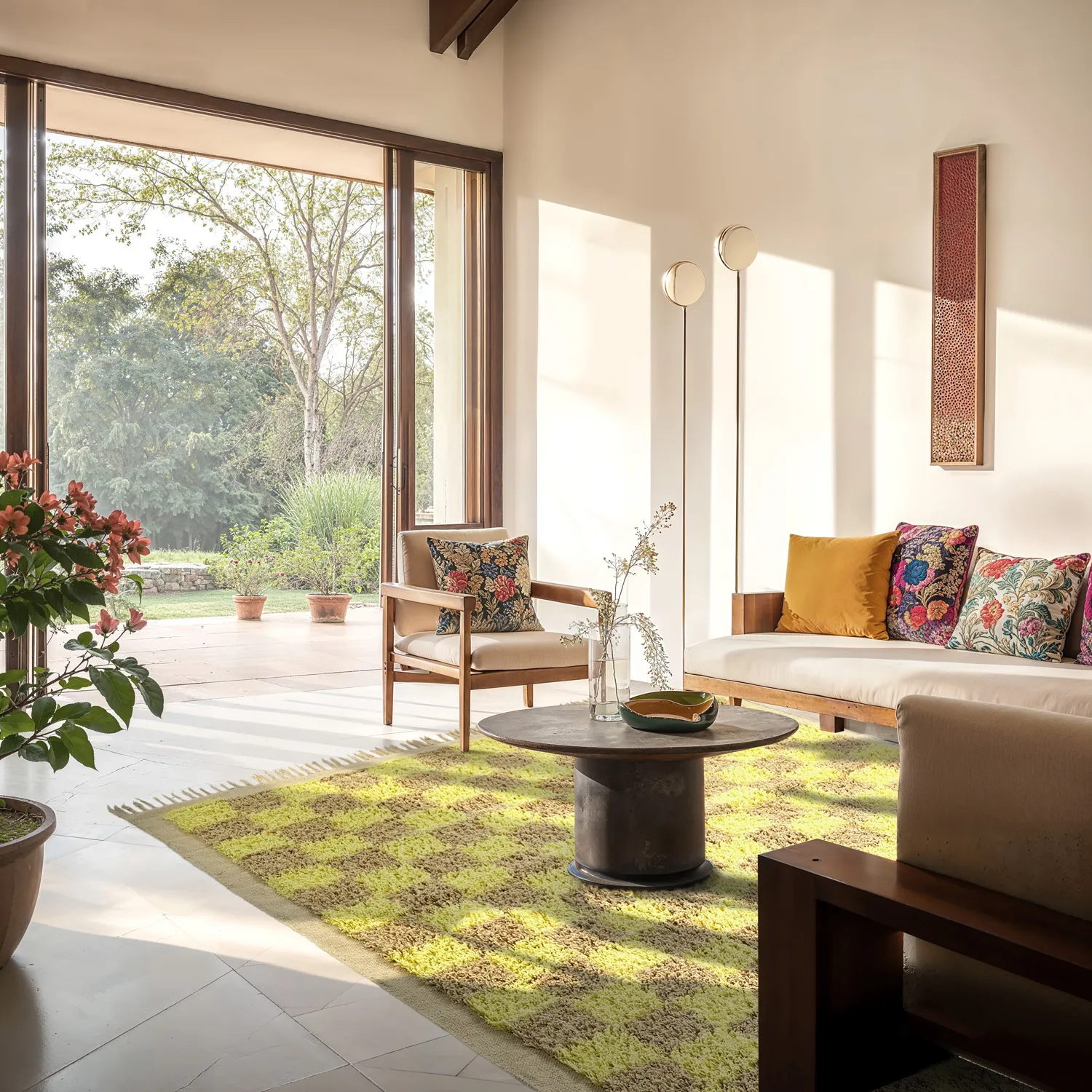 Ryatæpper - Elsey Natural Cotton Shaggy (gul/beige)