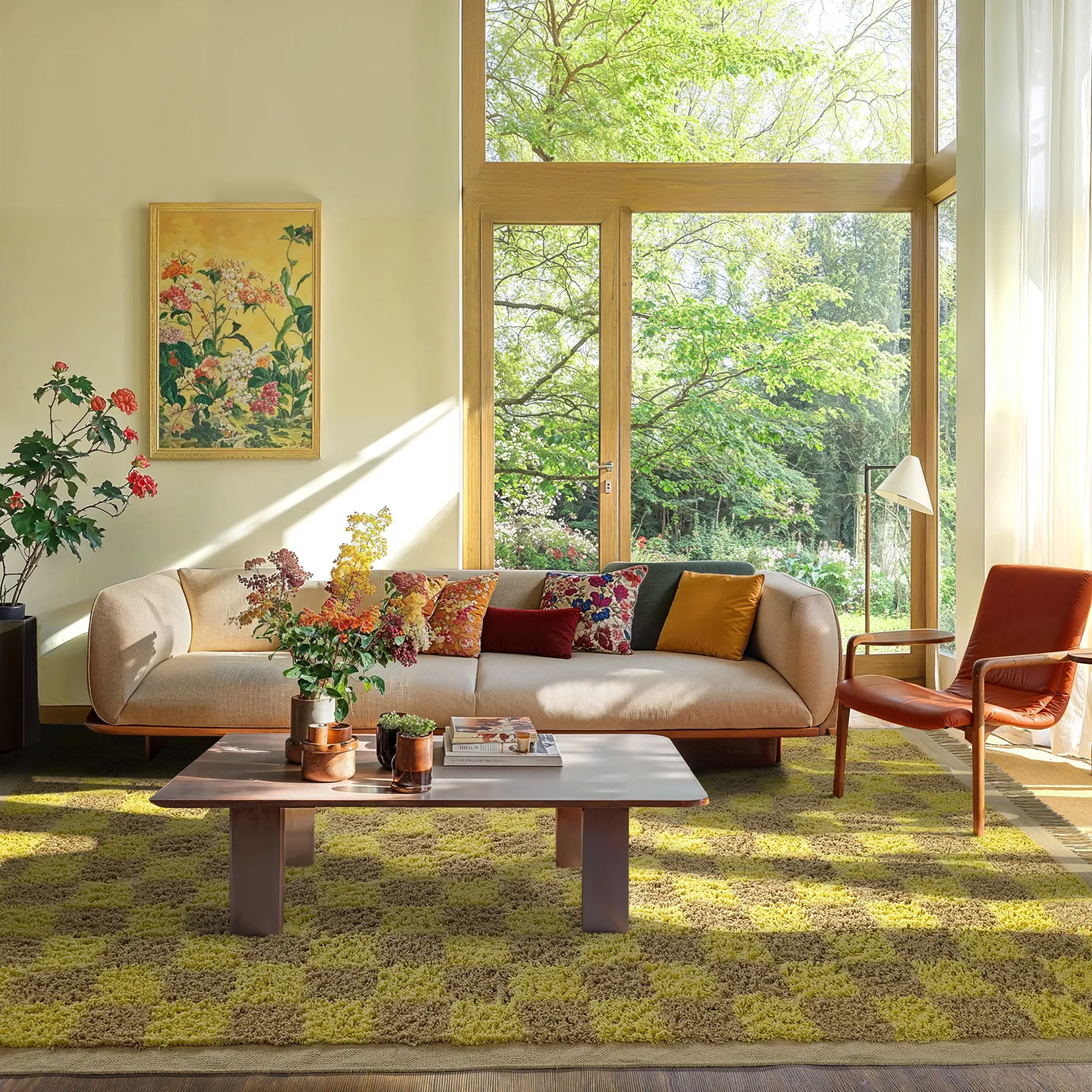 Ryatæpper - Elsey Natural Cotton Shaggy (gul/beige)