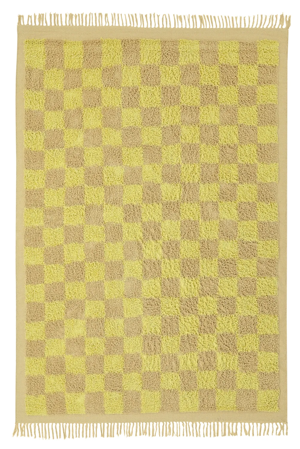 Ryatæpper - Elsey Natural Cotton Shaggy (gul/beige)