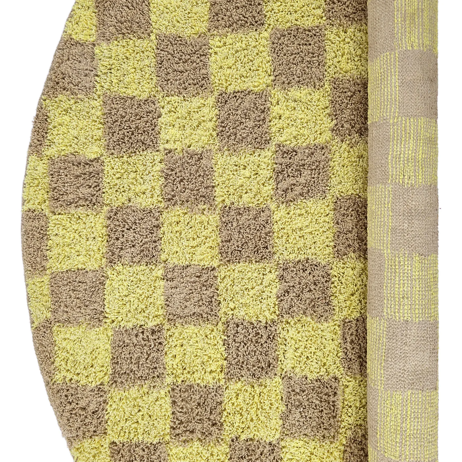 Runde tæpper - Elsey Natural Cotton Shaggy (gul/beige)