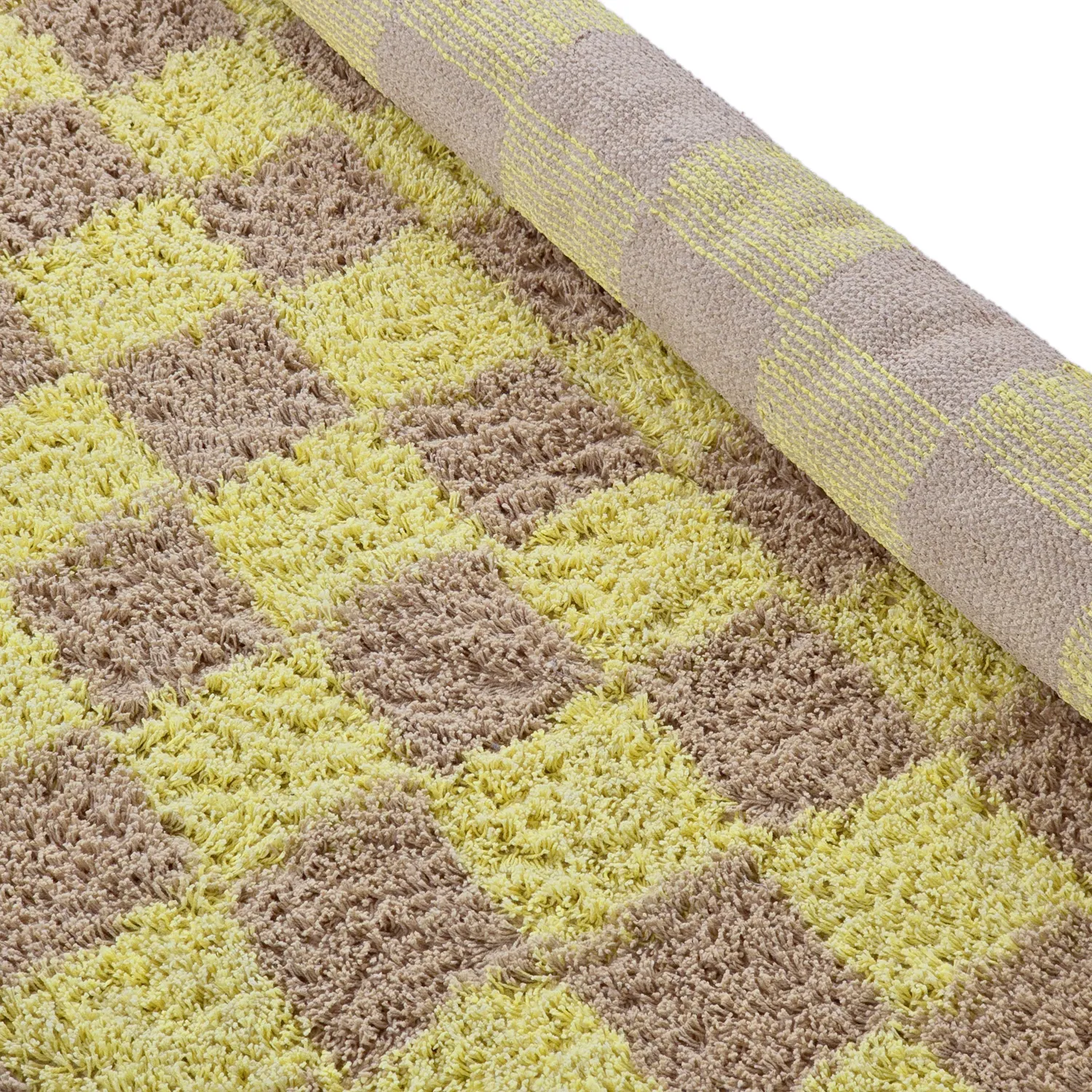 Runde tæpper - Elsey Natural Cotton Shaggy (gul/beige)