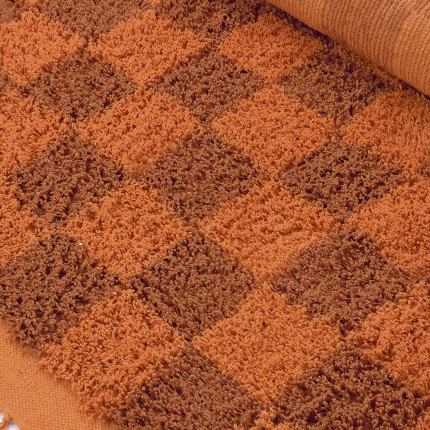 Ryatæpper - Elsey Natural Cotton Shaggy (orange/rød)