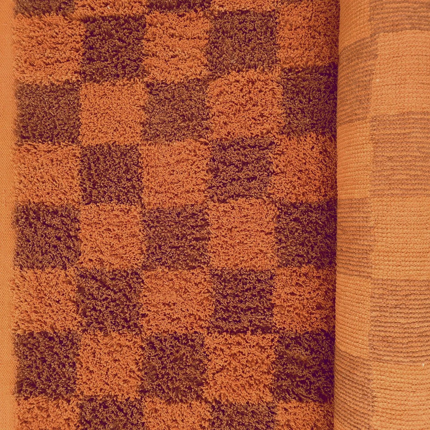 Ryatæpper - Elsey Natural Cotton Shaggy (orange/rød)
