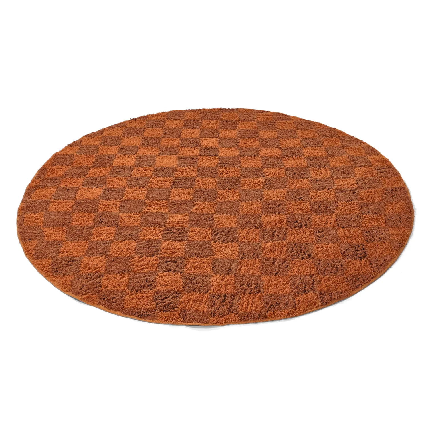 Runde tæpper - Elsey Natural Cotton Shaggy (orange/rød)