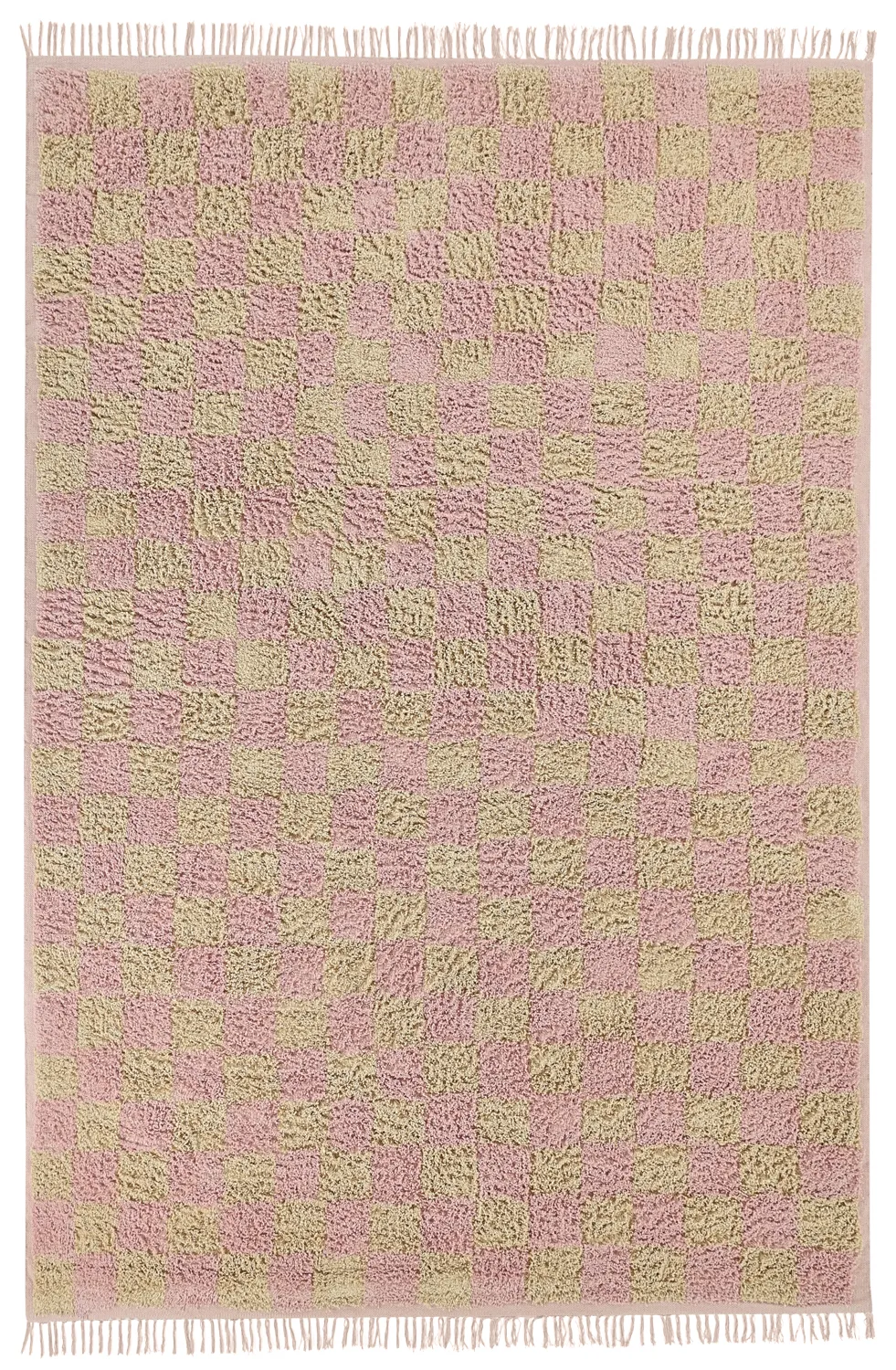 Ryatæpper - Elsey Natural Cotton Shaggy (pink/orange)