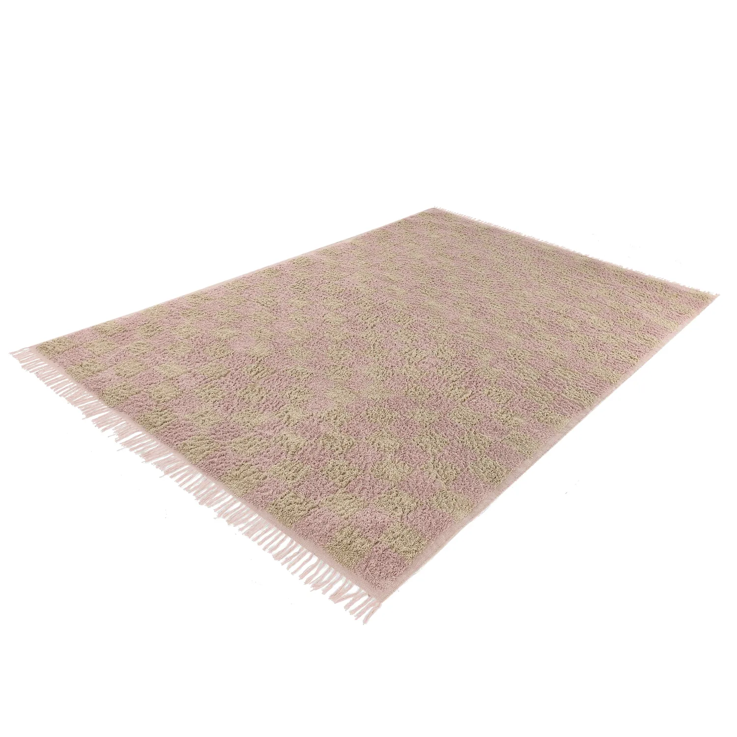 Ryatæpper - Elsey Natural Cotton Shaggy (pink/orange)