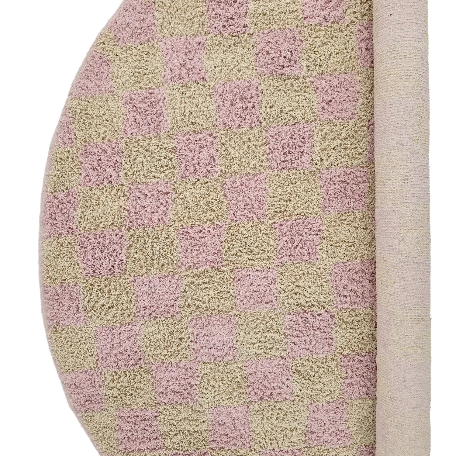 Runde tæpper - Elsey Natural Cotton Shaggy (pink/orange)