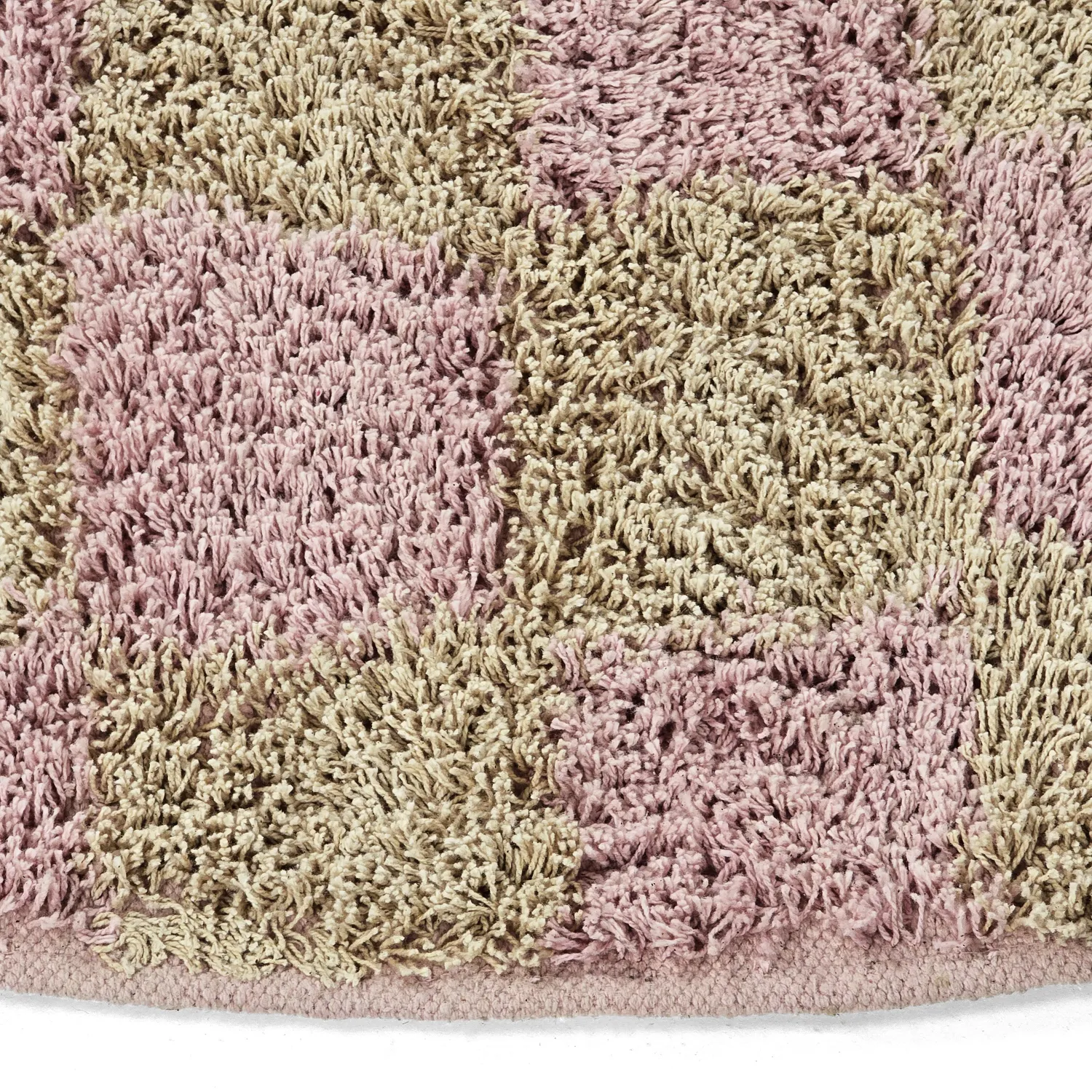Runde tæpper - Elsey Natural Cotton Shaggy (pink/orange)