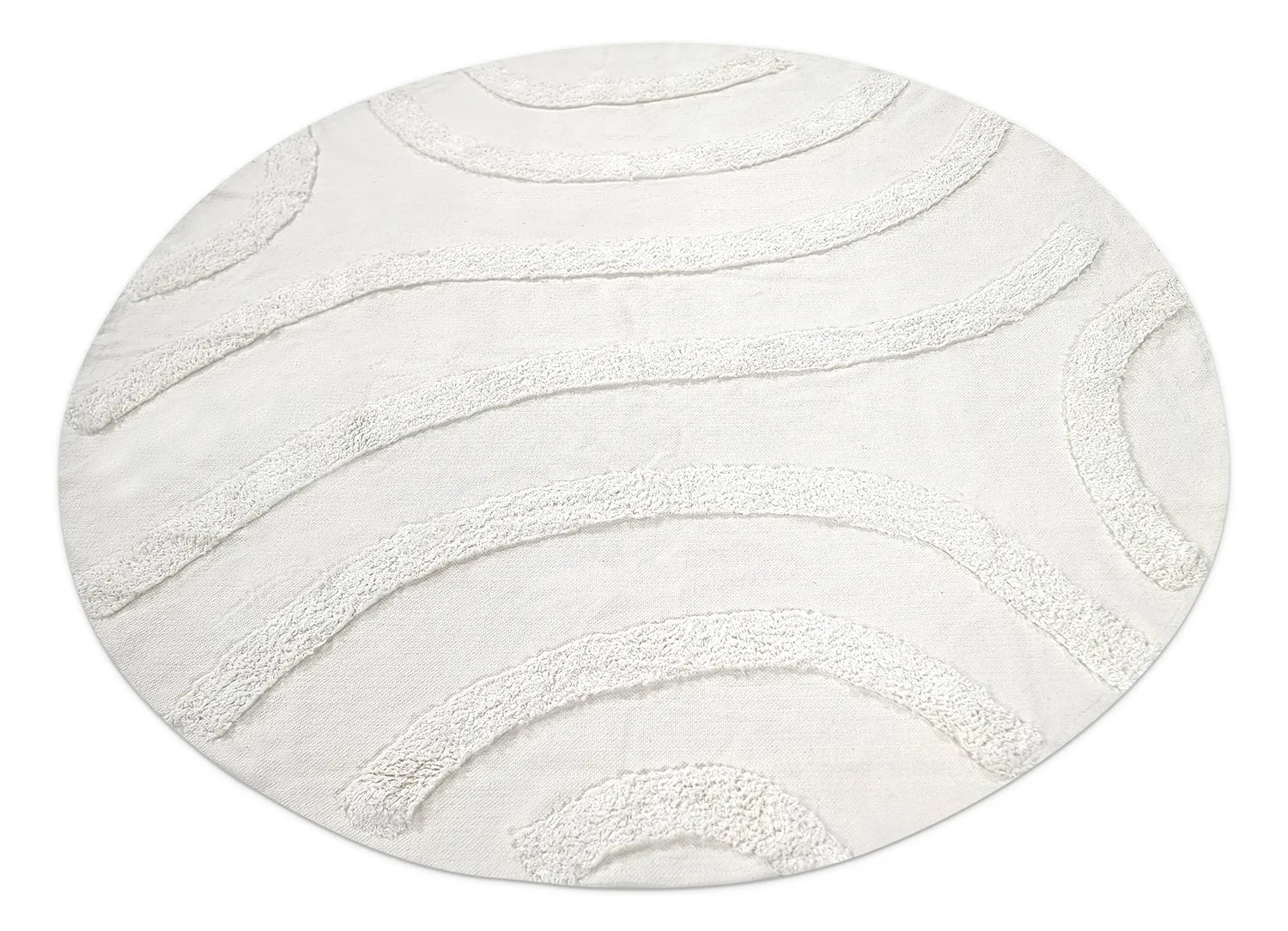 Runde tæpper - Emilia Natural Cotton Shaggy (offwhite)