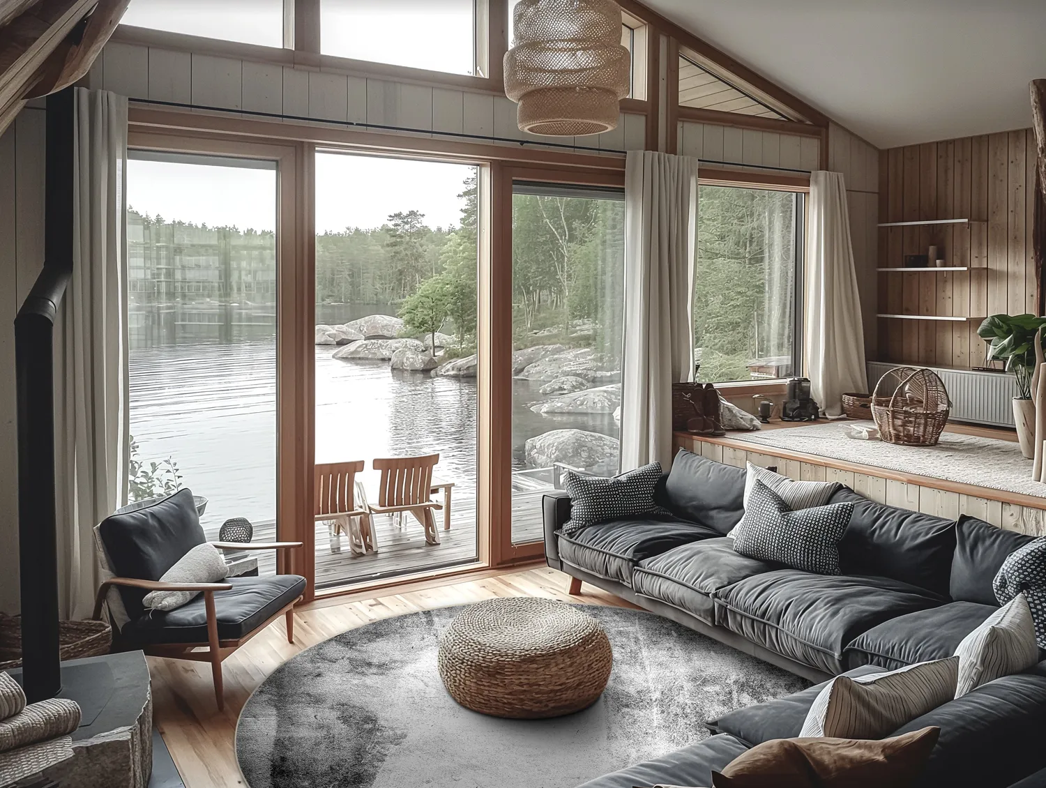 Rundt tæppe - Esperia (grå)