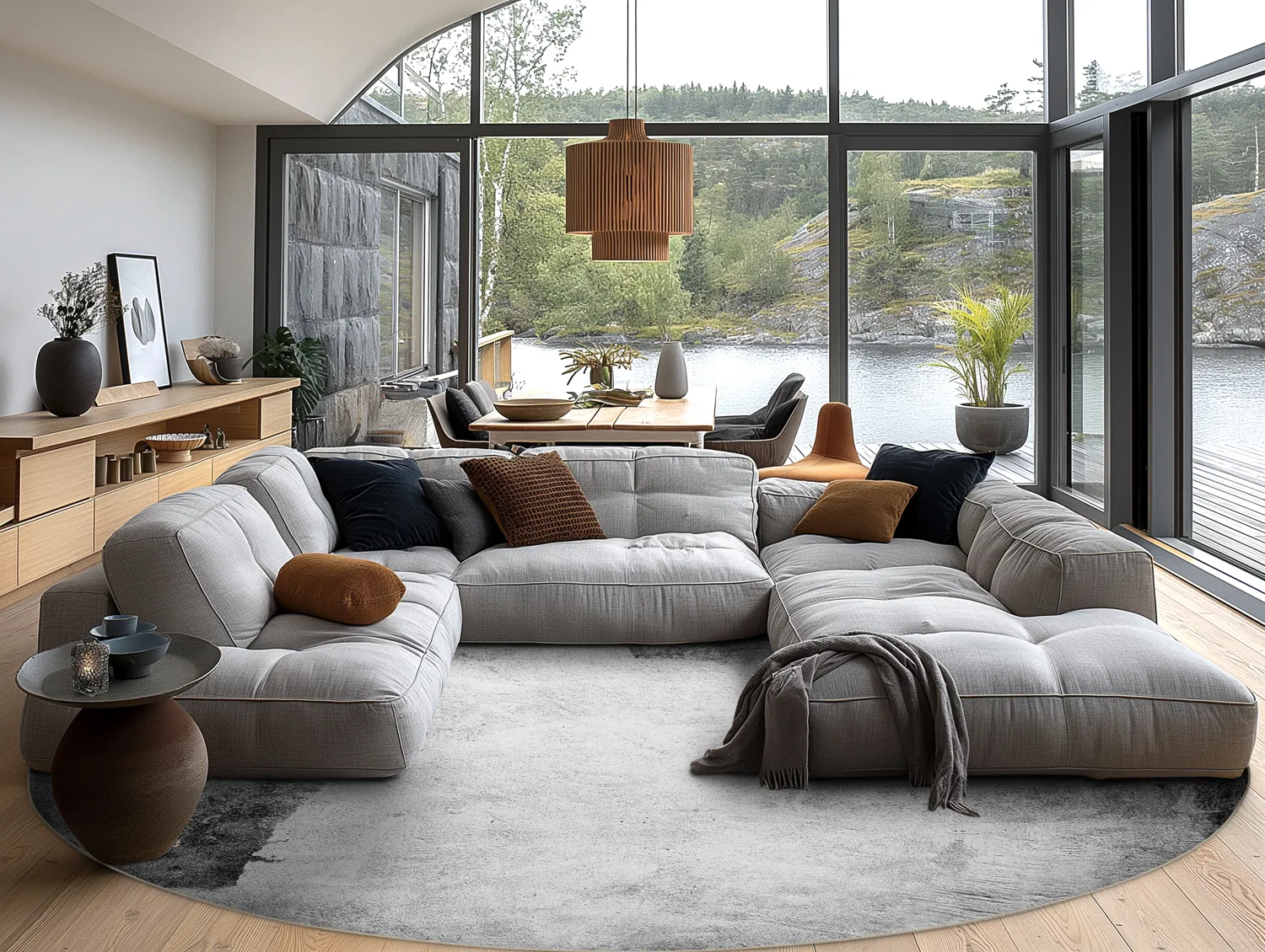 Rundt tæppe - Esperia (grå)