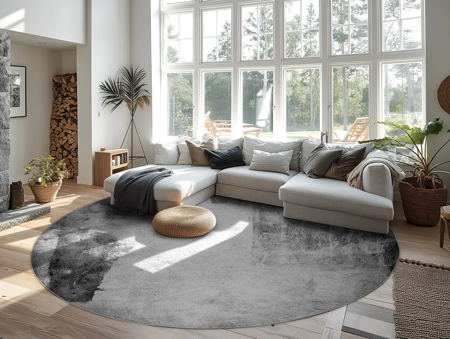 Rundt tæppe - Esperia (grå)