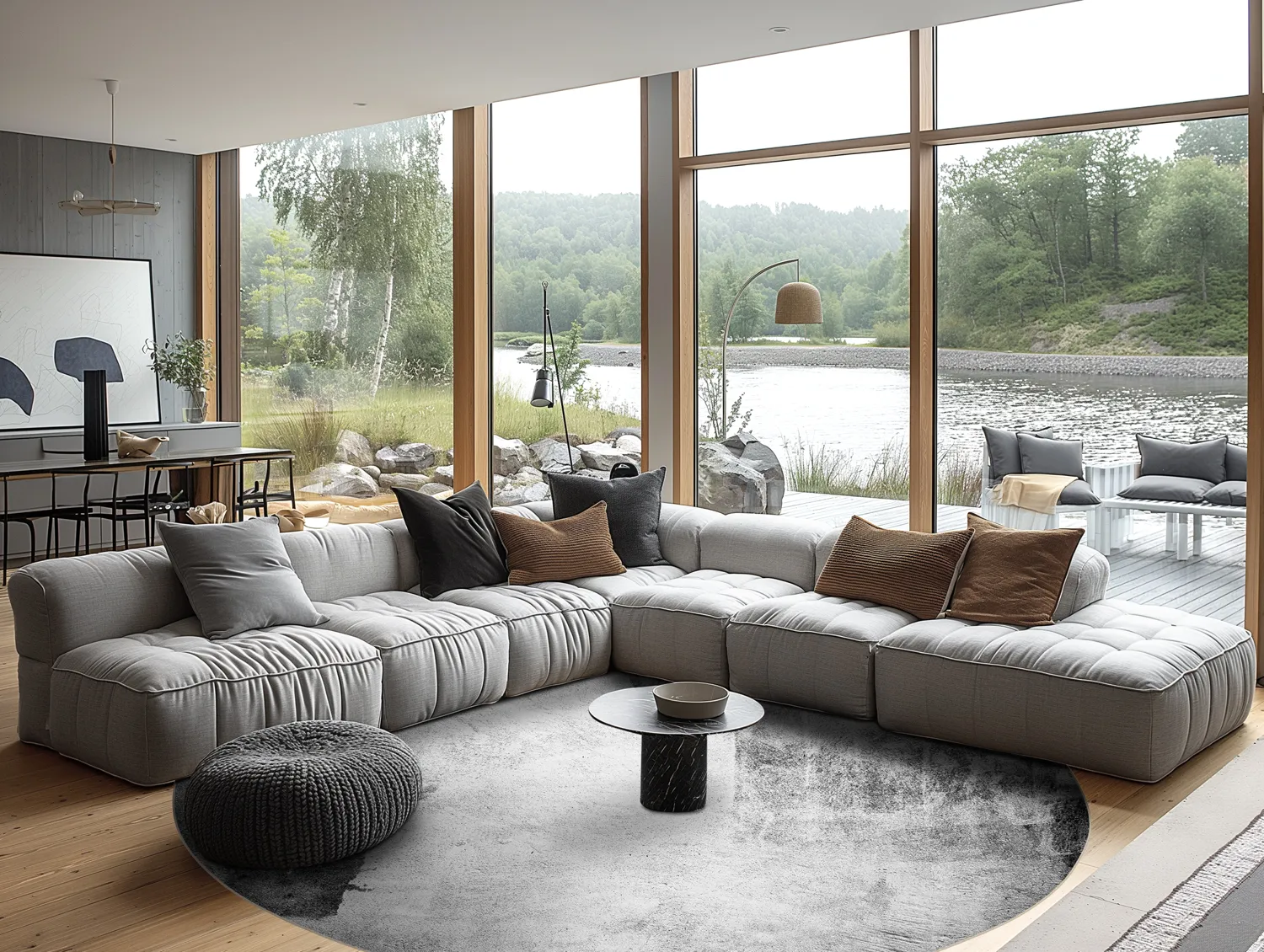 Rundt tæppe - Esperia (grå)