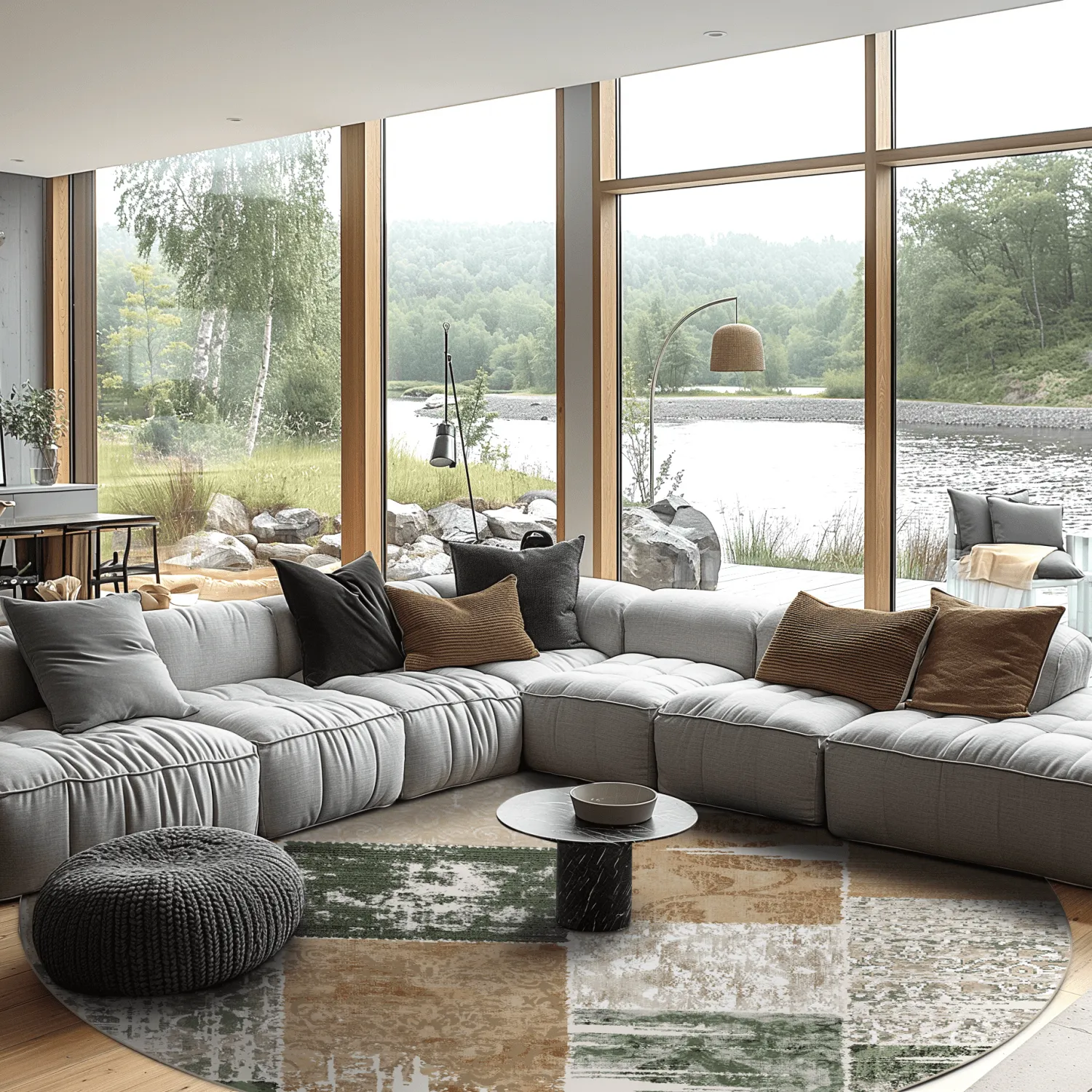 Rundt tæppe - Ephesus (grøn)