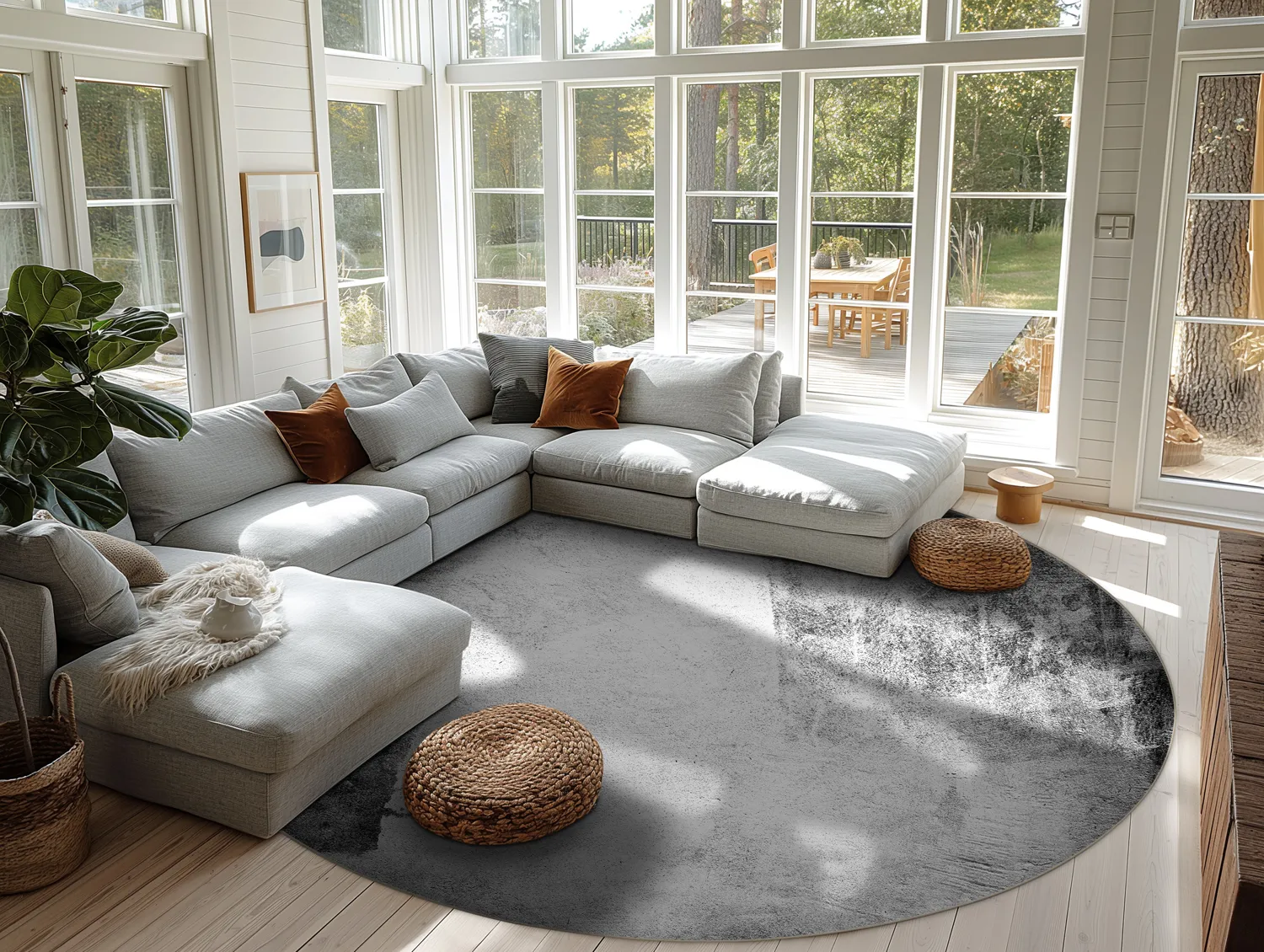 Rundt tæppe - Esperia (grå)