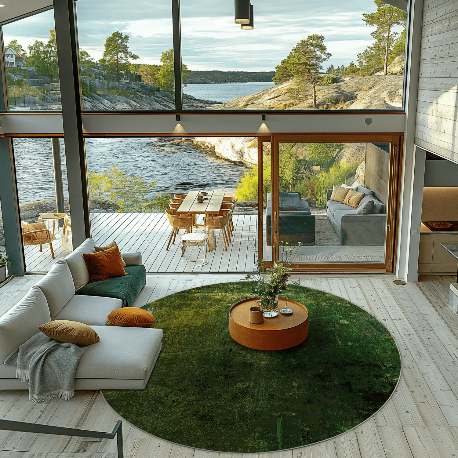 Rundt tæppe - Estrada (grøn)