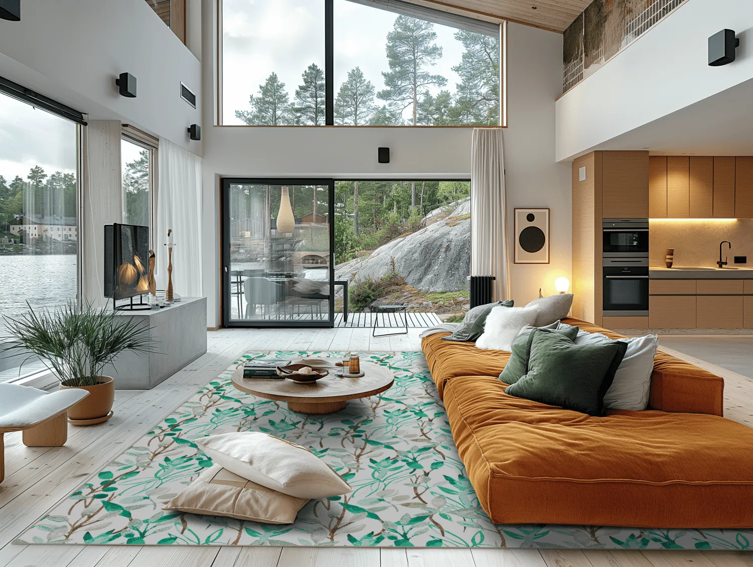 Wilton-tæppe - Evelina (grøn/multi)