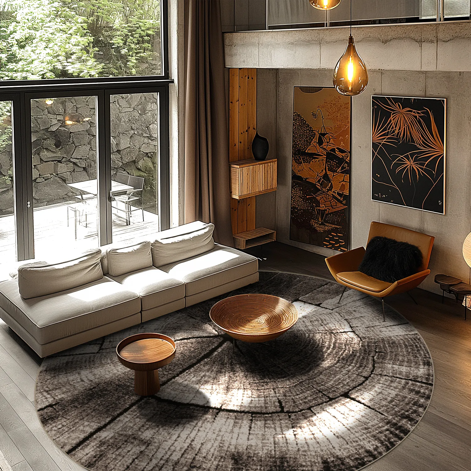 Rundt tæppe - Event (grå)