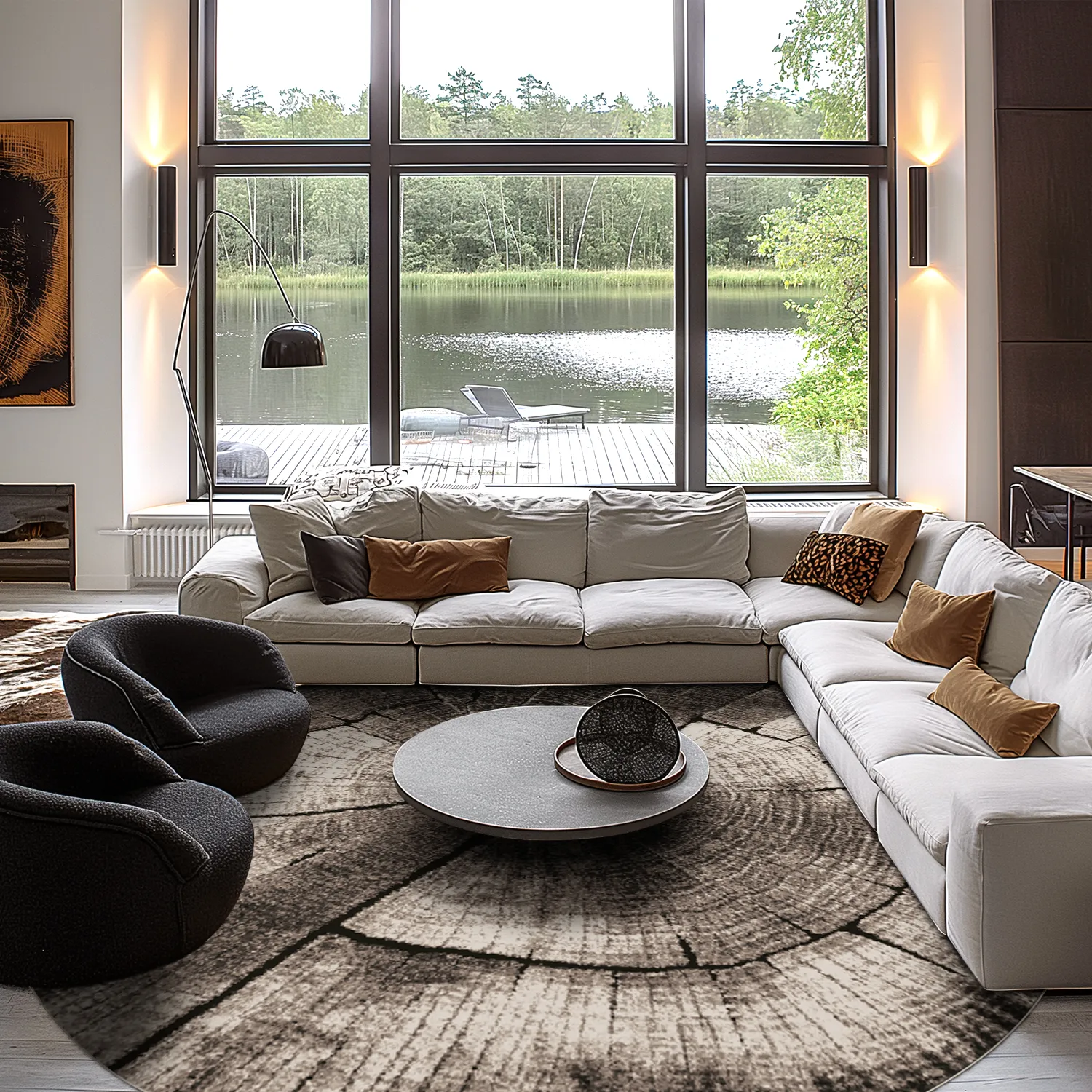 Rundt tæppe - Event (grå)