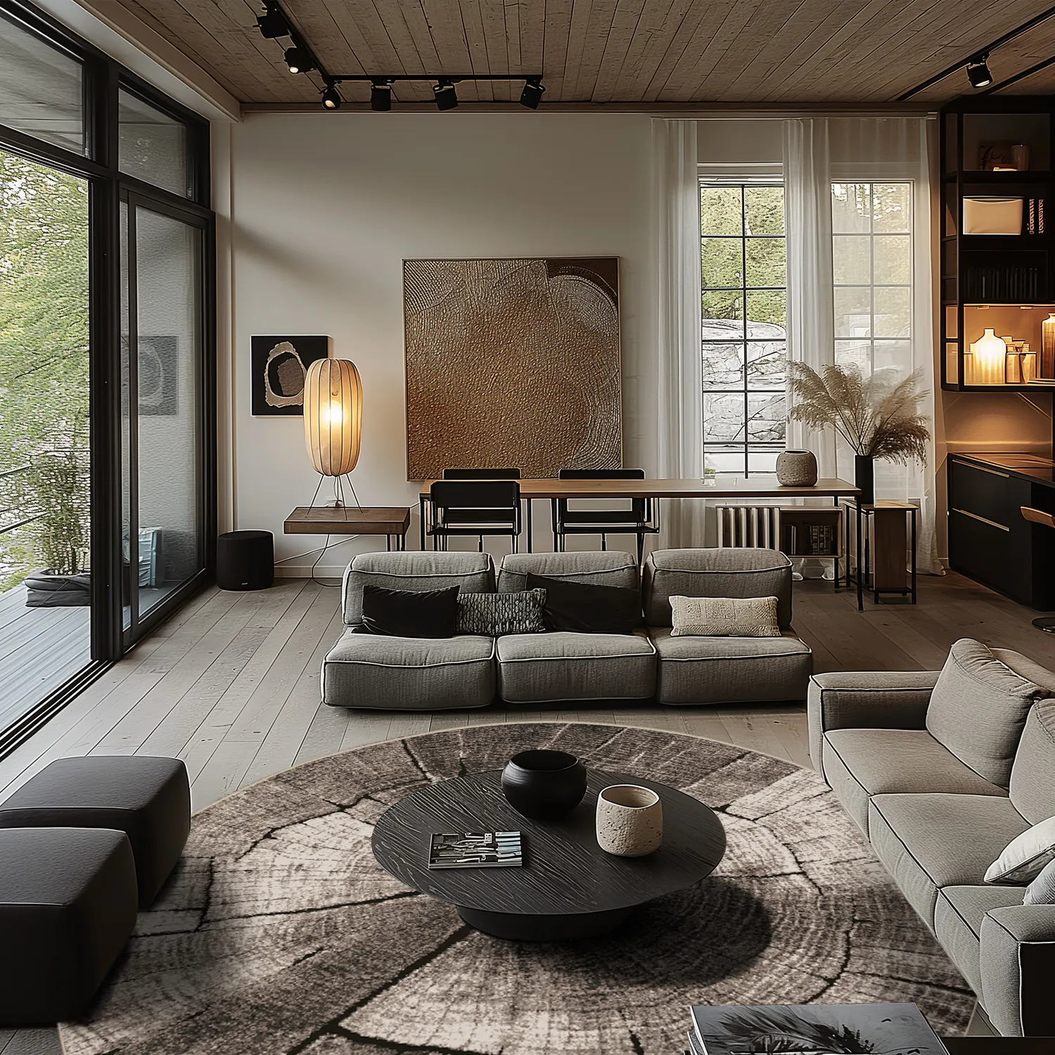 Rundt tæppe - Event (grå)