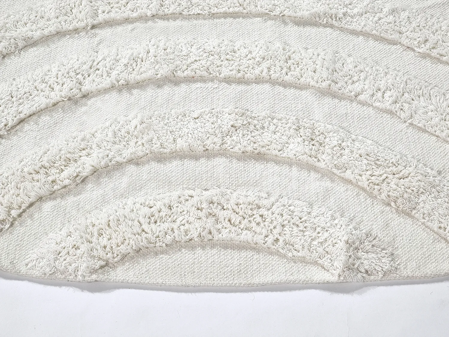 Runde tæpper - Everly Natural Cotton Shaggy (offwhite)