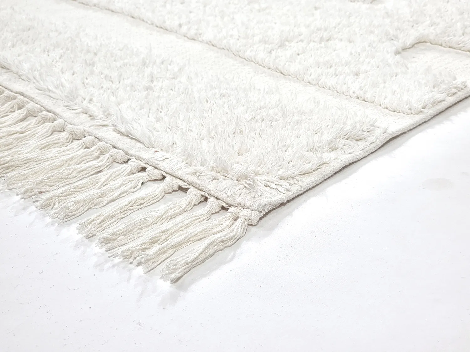 Ryatæpper - Fallon Natural Cotton Shaggy (offwhite)