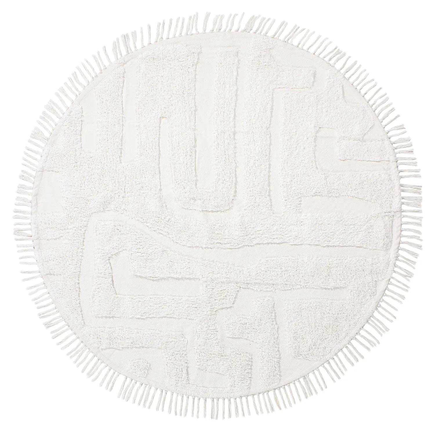 Runde tæpper - Fallon Natural Cotton Shaggy (offwhite)