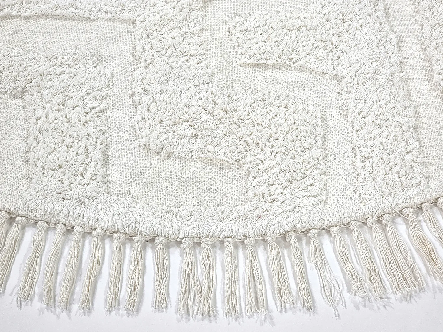 Runde tæpper - Fallon Natural Cotton Shaggy (offwhite)
