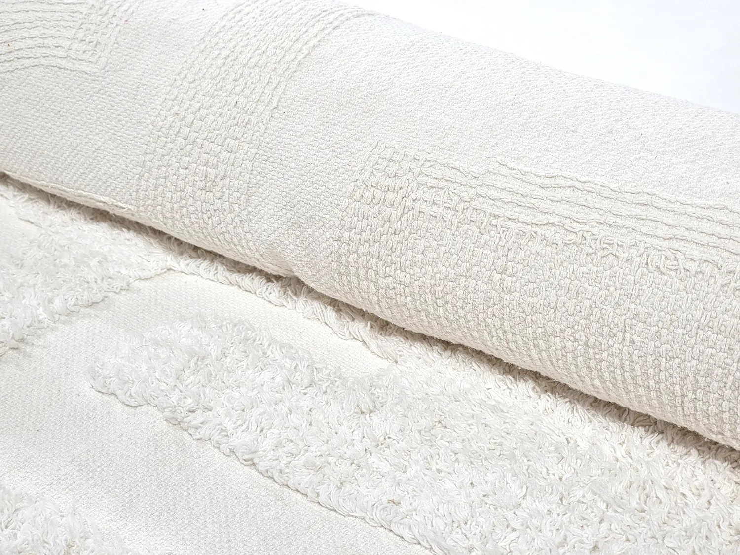 Runde tæpper - Fallon Natural Cotton Shaggy (offwhite)